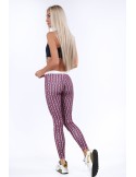 Pink sports leggings with patterns MR11514 - Online store - Boutique